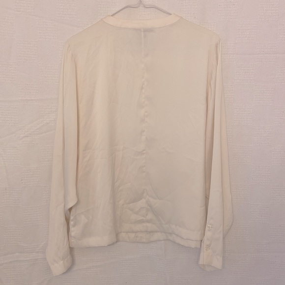 EUC H&M long sleeve blouse, cream white, US size 6 - Picture 2 of 6